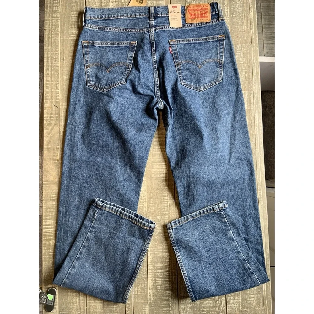 LEVI'S‎ 505™ Regular Fit Men's Jeans, Dark 34x36 - Dark Wash NEW NWT Stretch